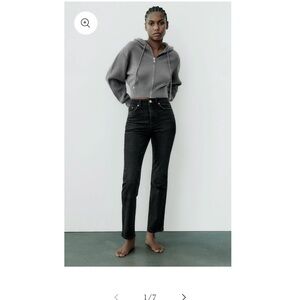 Zara High Rise Ankle Length Stove Pipe Black Straight Leg Women's Jeans